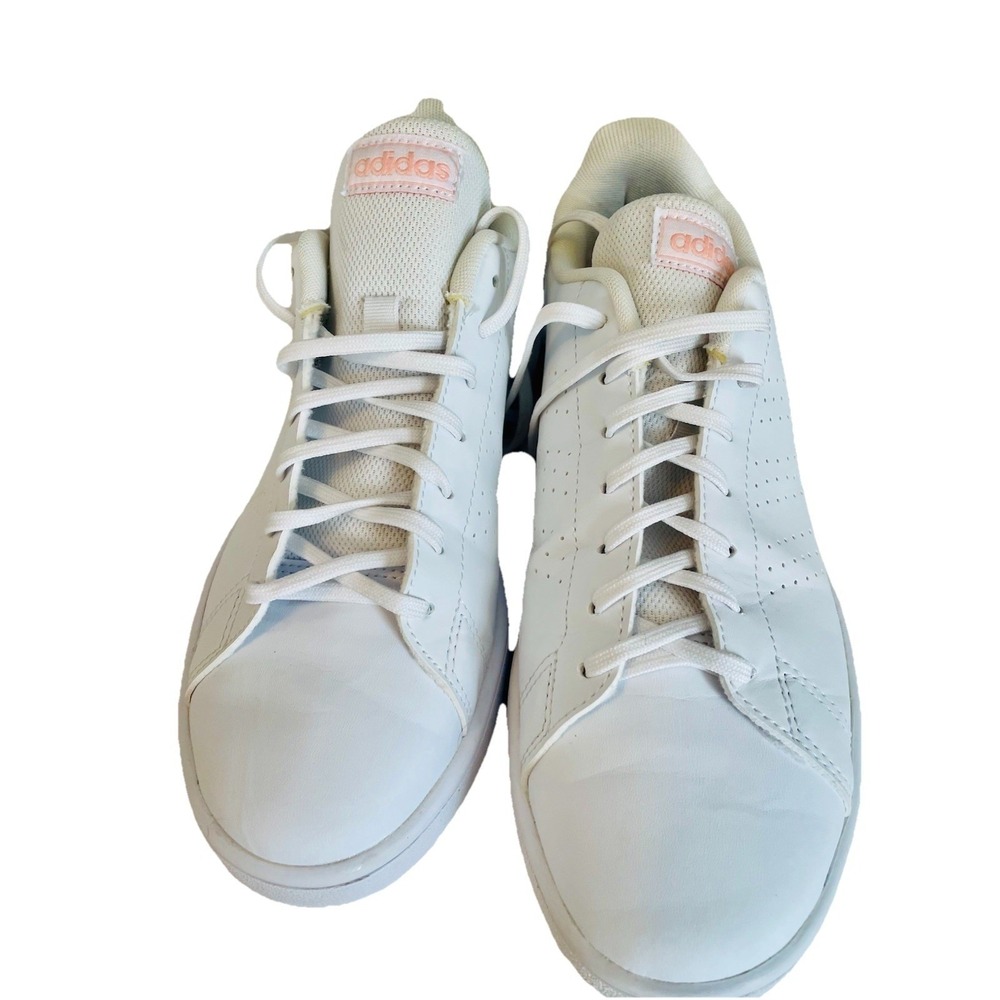 Adidas Advantage Womens Sneakers White Pink Low Top Tennis Shoes Size 8.5 - Picture 12 of 12